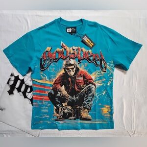Godspeed Graphic Skull Mechanic Tee - Teal